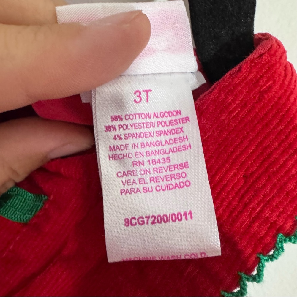 Nannette Kids 3T Red Corduroy Gingerbread Christmas Dress Holiday Party - Picture 5 of 6